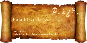 Petrilla Éva névjegykártya