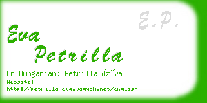 eva petrilla business card